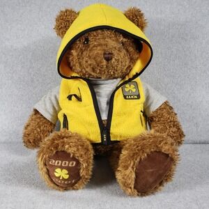 Gund Wish Bear 2000 2001 Limited Edition Yellow Vest Plush Toy Doll